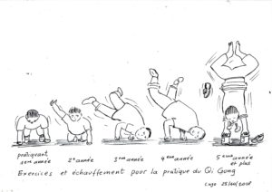 Pratique du Qi Gong dessin humoristique